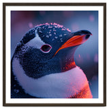 Close Up Penguin With Snowflakes On Head thumbnail