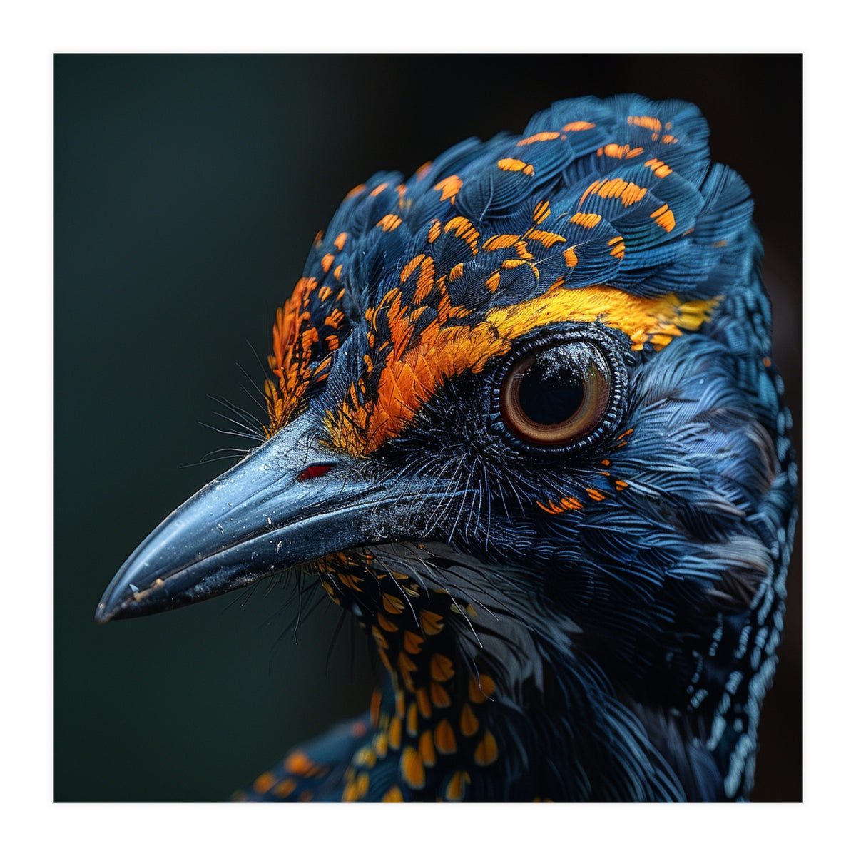 Close Up Of A Colorful Bird Head And Eye (Print Only)