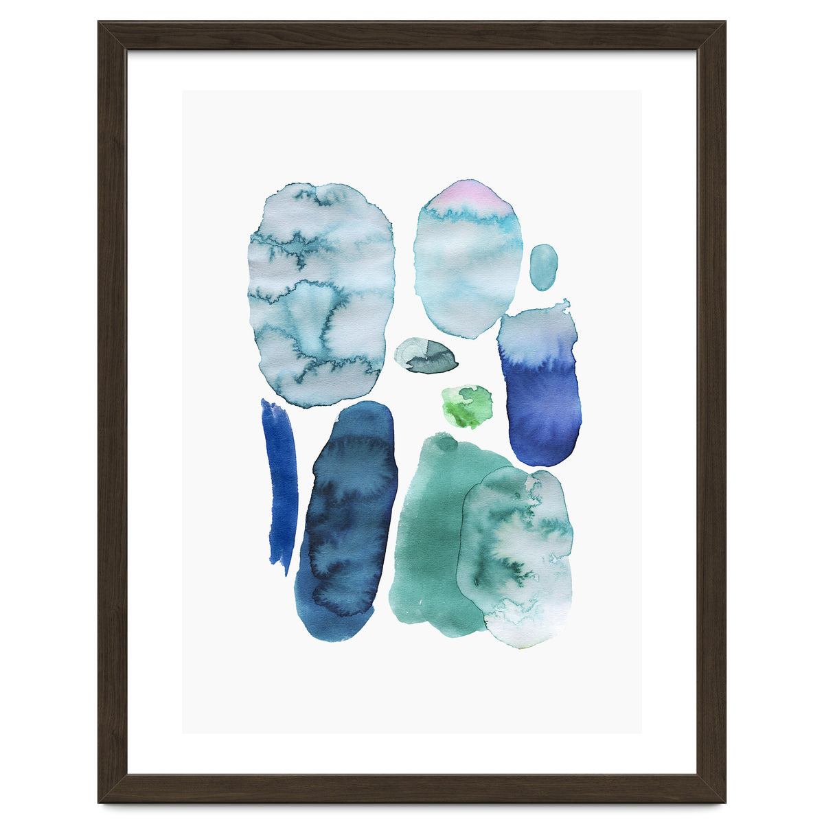 Watercolor Aqua Abstract Spots II