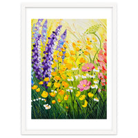 Sun-Drenched Wildflower Meadow Oil Painting