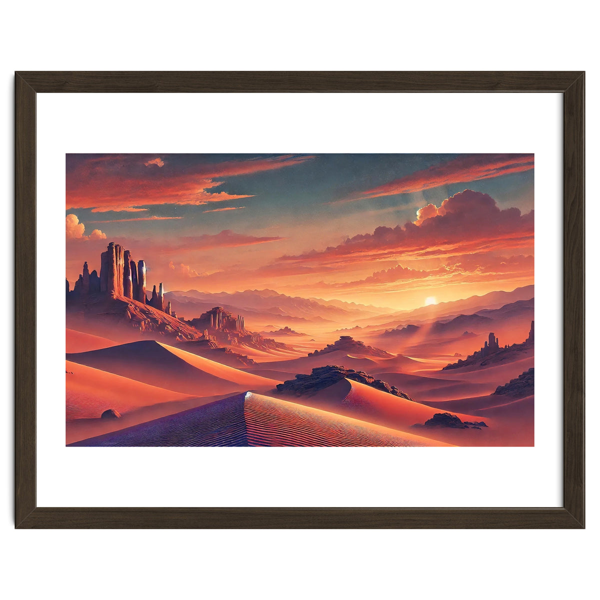 Vintage Chile, Atacama Desert Sunset Poster