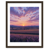 Serene Lavender Fields at Golden Hour Sunset