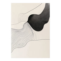 Abstract Black And White Organic Flowing Lines Art (Print Only)