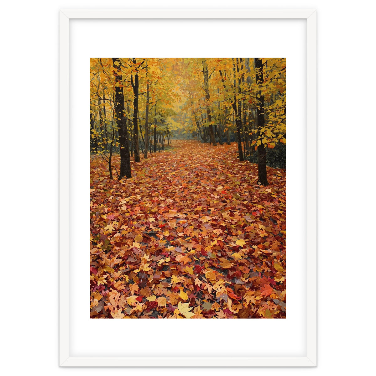 Ethereal Autumn Forest Path