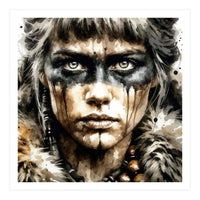 Fur Collar Warrior Portrait (Print Only)