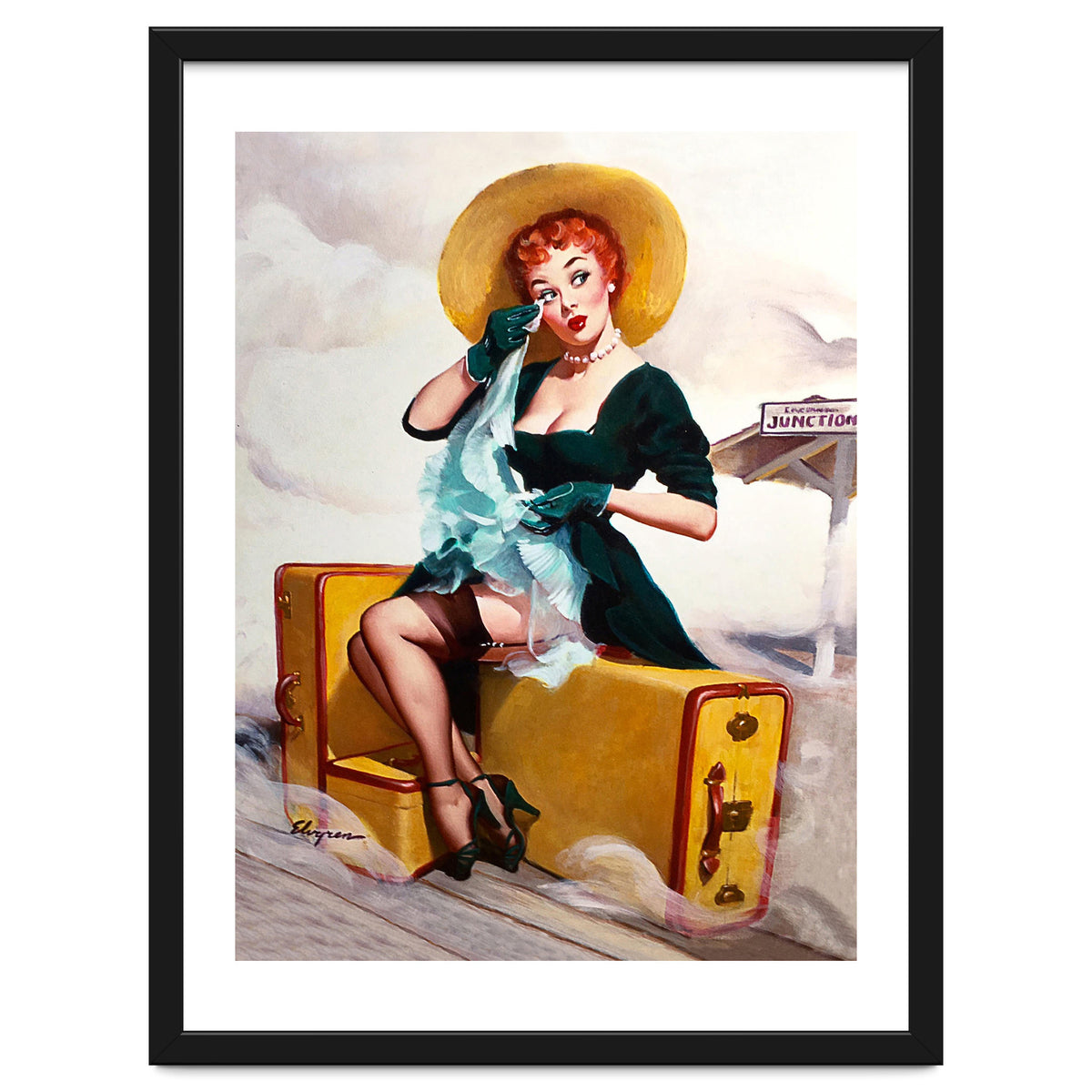 Pinup Sexy Girl Left At The Bus Station