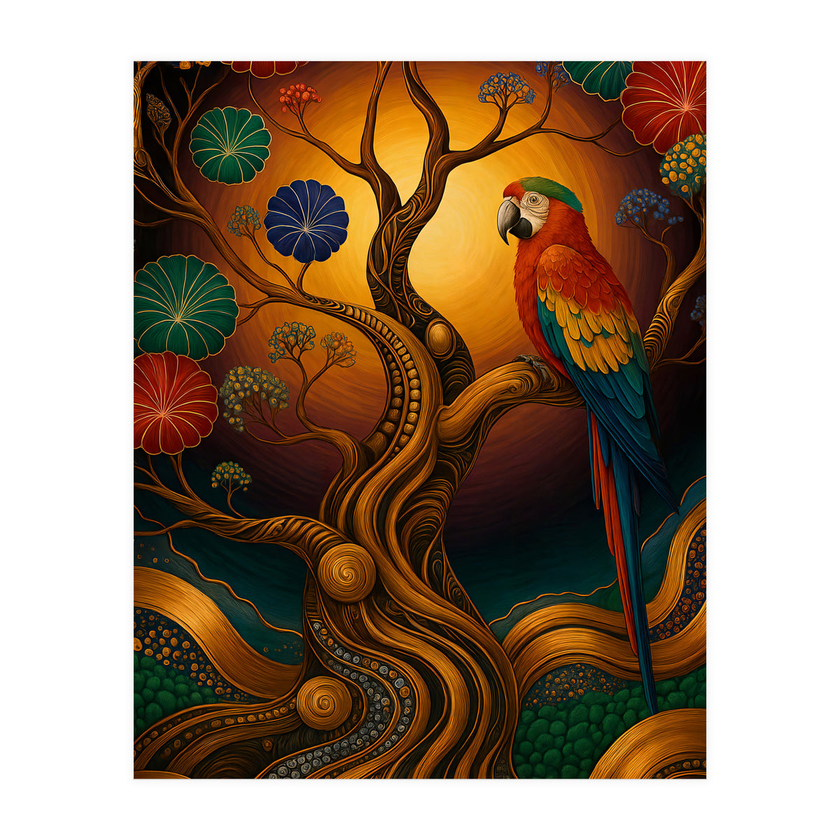 Parrot in Retro Contemporary Aesthetics (Print Only)