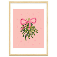 Mistletoe And Pink Bow