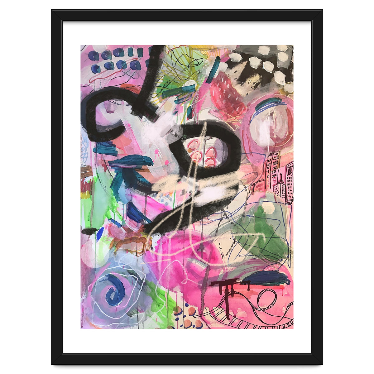 Crazy Town Multimedia Abstract Art Print Large Wall Art Poster Viddy Pop Mood Room