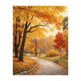 Original Autumn Park Landscape Oil Painting Style (Print Only) thumbnail
