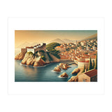 Vintage Croatia, Dubrovnik Coastal Poster (Print Only) thumbnail