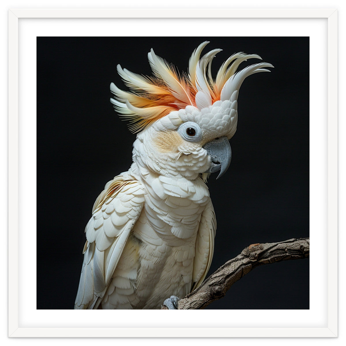 White Cockatoo Parrot Bird Perched On Branch