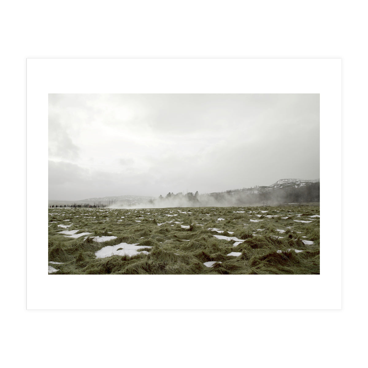 Remaining snow in the late summer greenfield - Iceland  (Print Only)