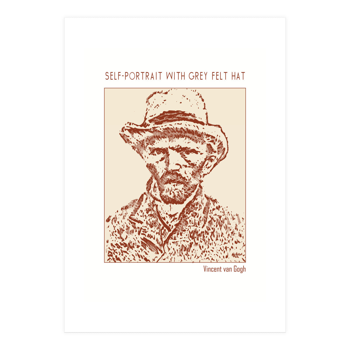 Self Portrait With Grey Felt Hat – Vincent Van Gogh (Print Only)