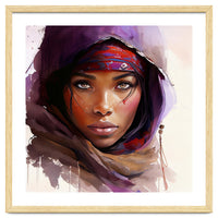 Amethyst Hood Tuareg Woman Portrait