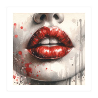 Watercolor Woman Lips #2 (Print Only)