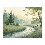 Misty Morning Riverbank: A Woodland Sanctuary (Print Only) thumbnail