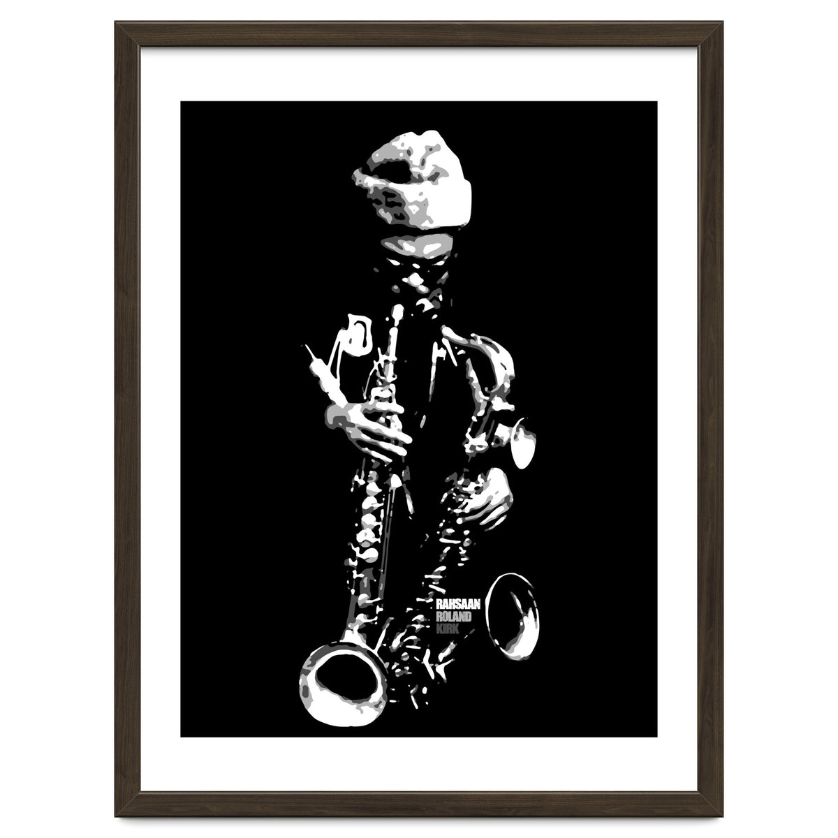 Rahsaan Roland Kirk Jazz Music Legend in Grayscale