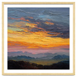 Vibrant Golden Hour Horizon Over Distant Mountain Ridges thumbnail
