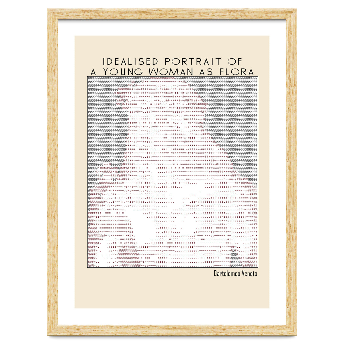 Idealised Portrait of a Young Woman as Flora – Bartolomeo Veneto (ascii art)