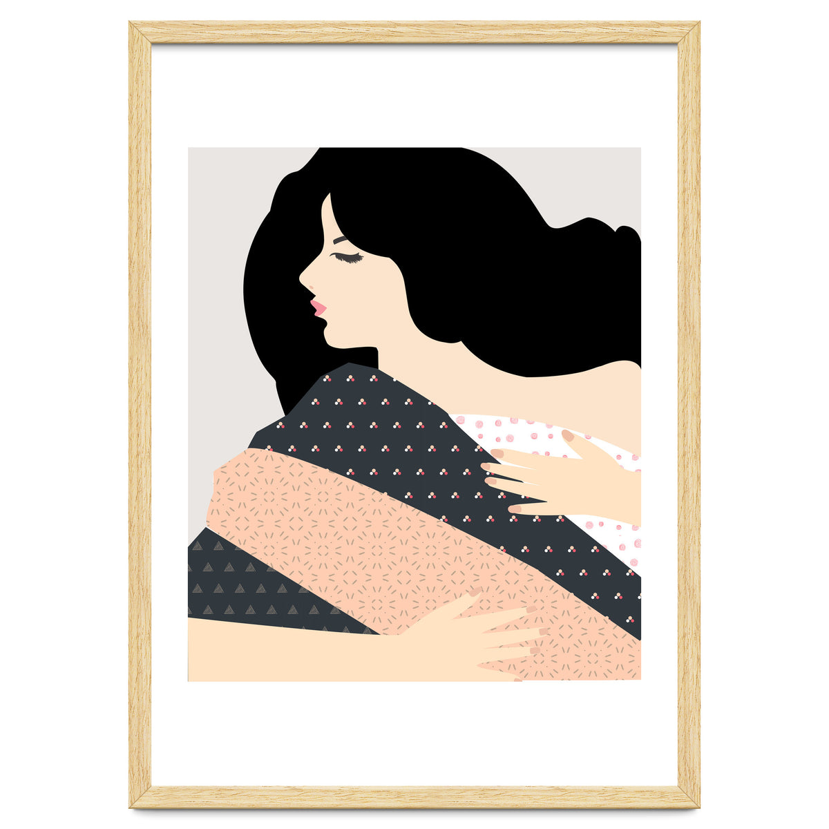 Not Today, Sleepy Lazy Woman In Bed, Quirky Eclectic Blanket Cozy Sleep In Illustration