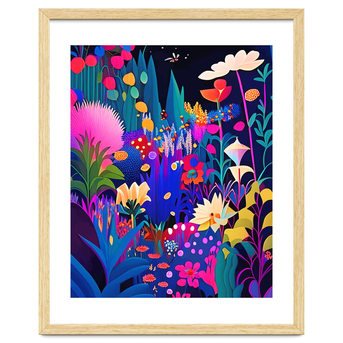 Surreal Emotions, Abstract Colorful Bold Botanical Nature Garden, Eclectic Boho Bohemian Modern Contemporary Graphic Design Painting