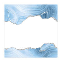 Blue & Silver Agate Glitter Texture 08 (Print Only)