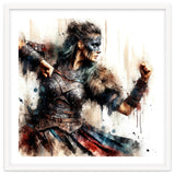 Viking Warrior Woman Watercolor Portrait thumbnail