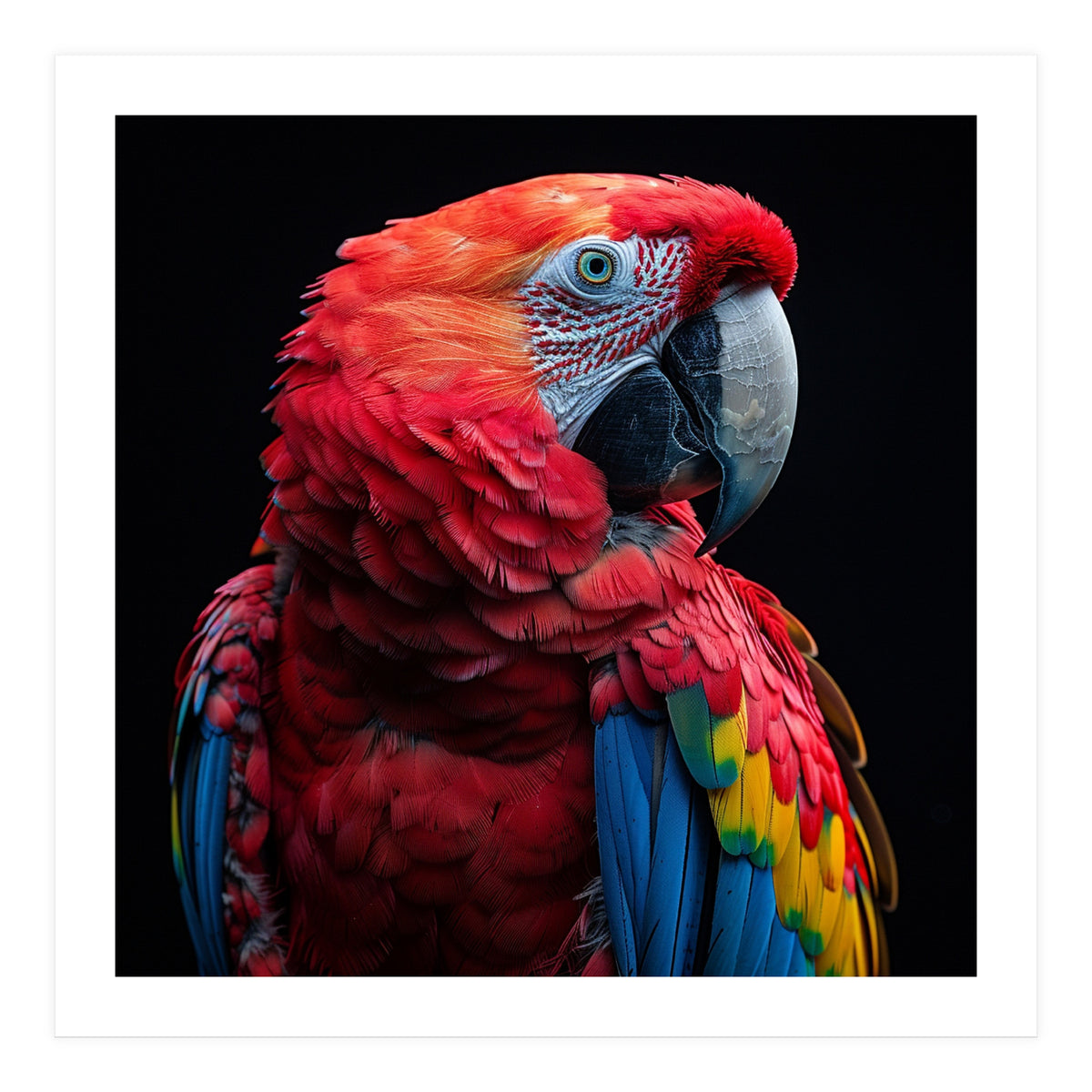 Scarlet Macaw Parrot Close Up Portrait  (Print Only)