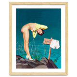 Sexy Pinup Girl With No Swimming Sign thumbnail