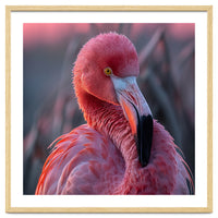 Pink Flamingo Bird Close Up Portrait