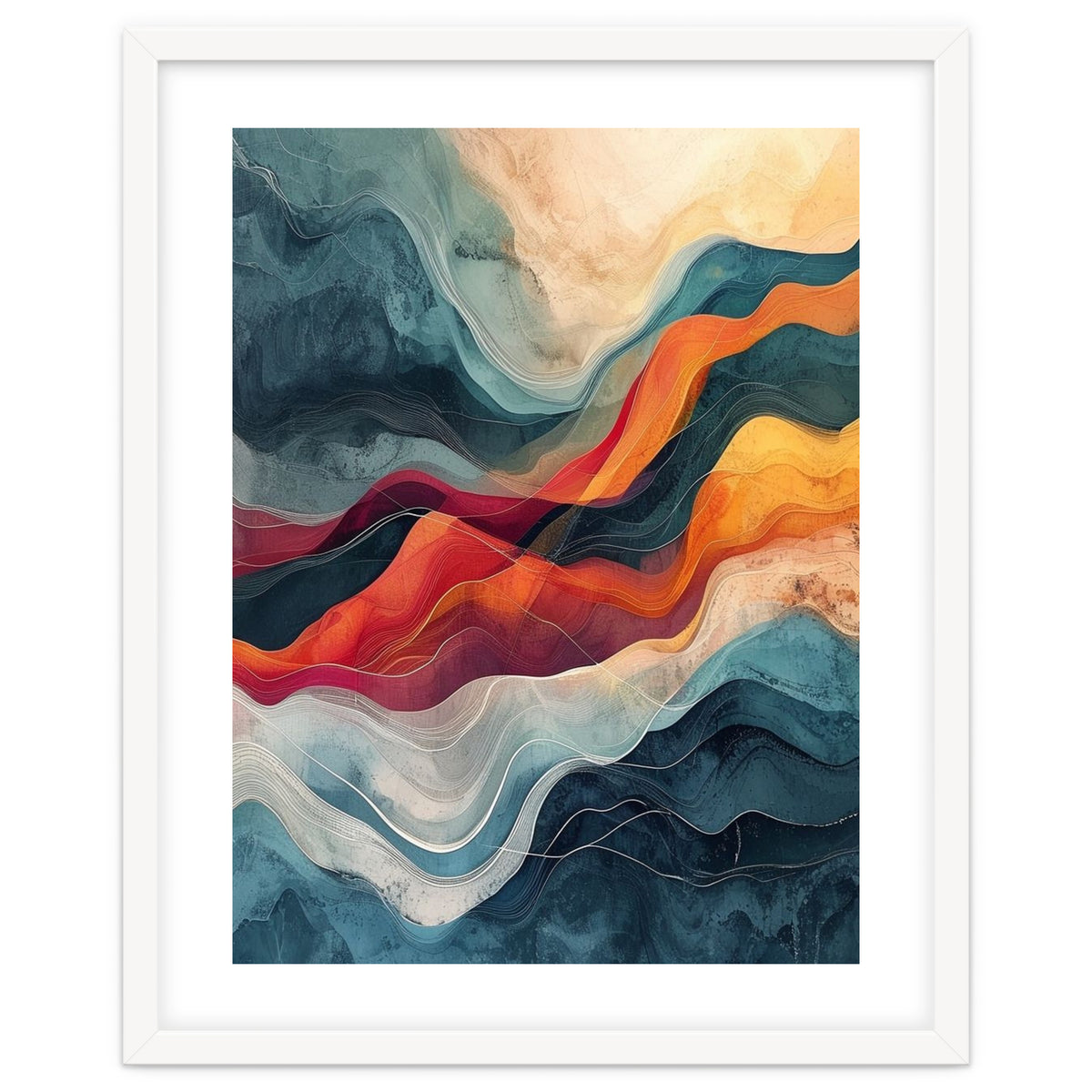 Abstract Flowing Mountain Landscape