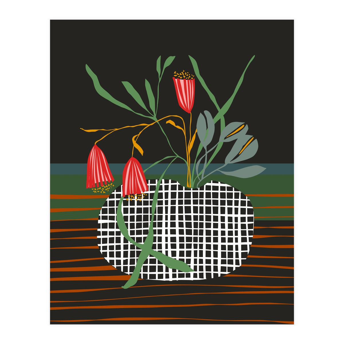 Midcentury vase dark (Print Only)