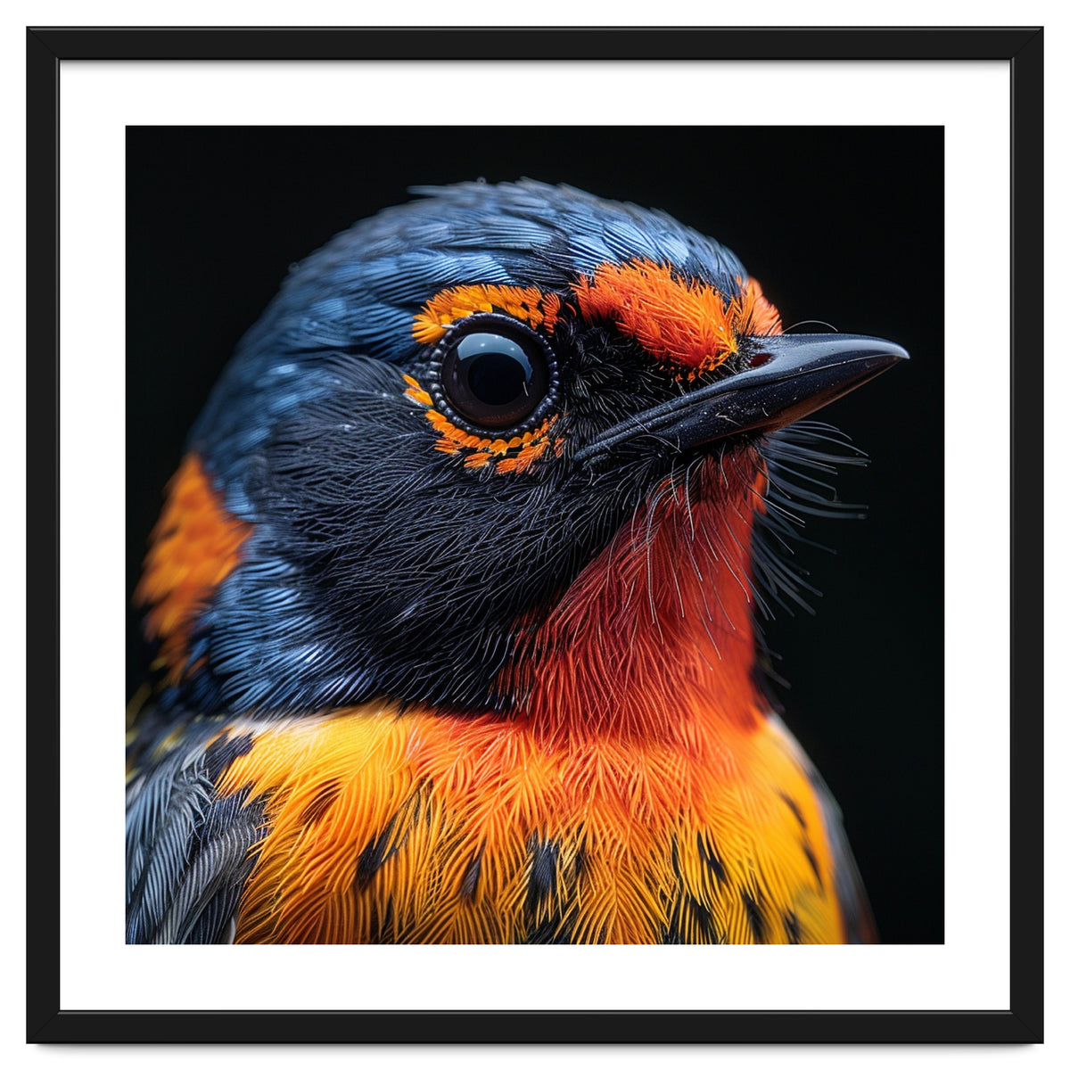Vibrant Bird With Orange And Blue Plumage