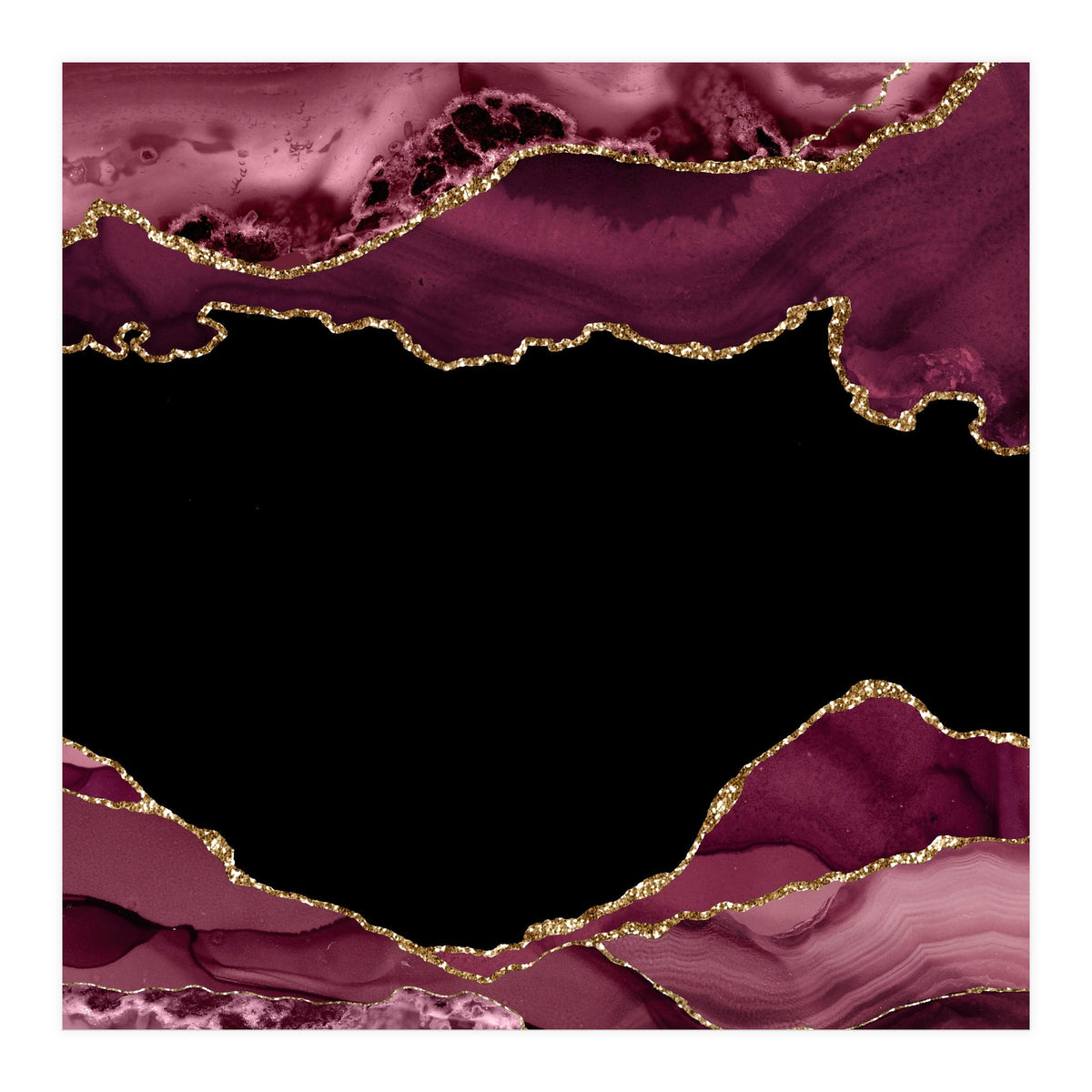 Burgundy & Gold Agate Texture 18  (Print Only)