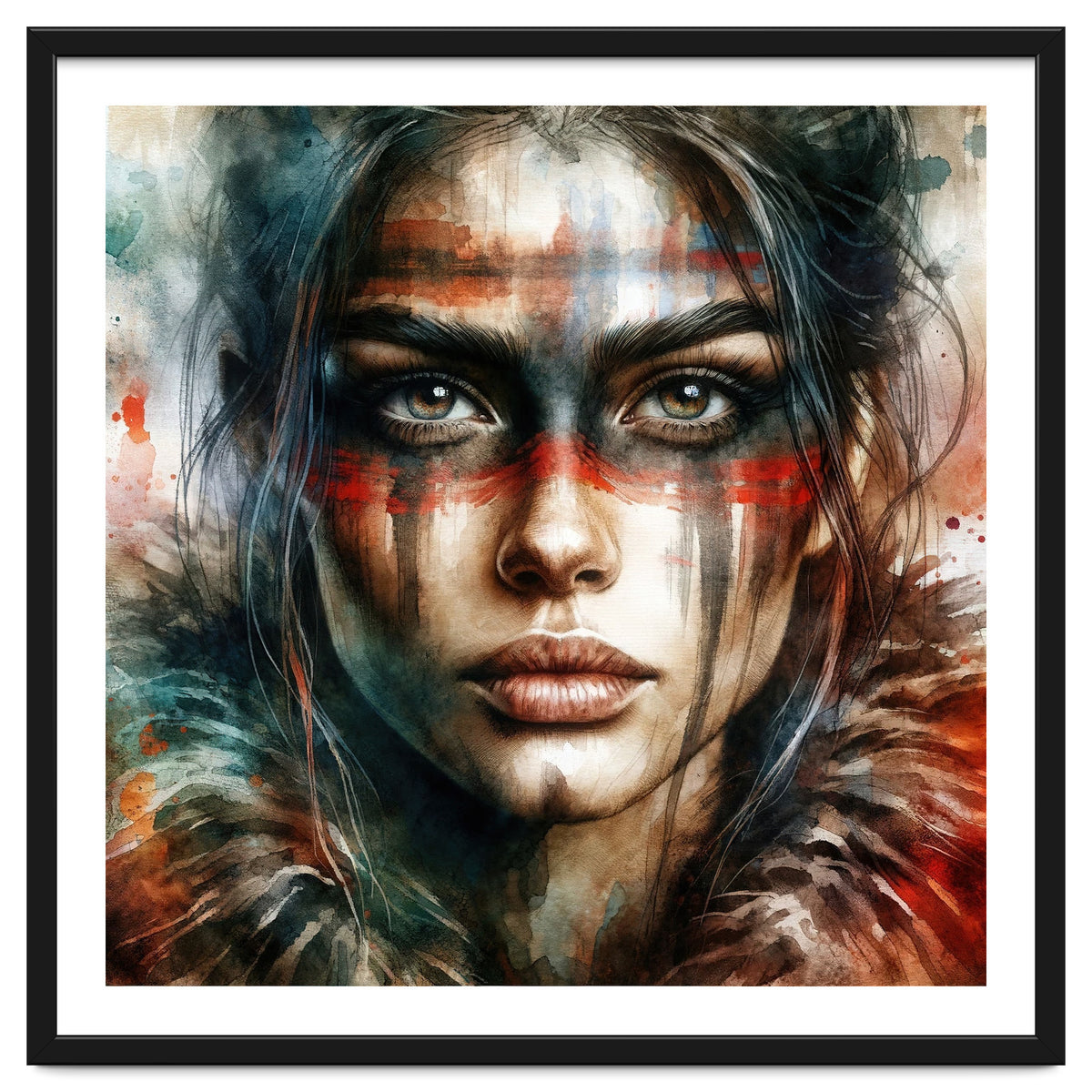 Watercolor Warrior Woman #2