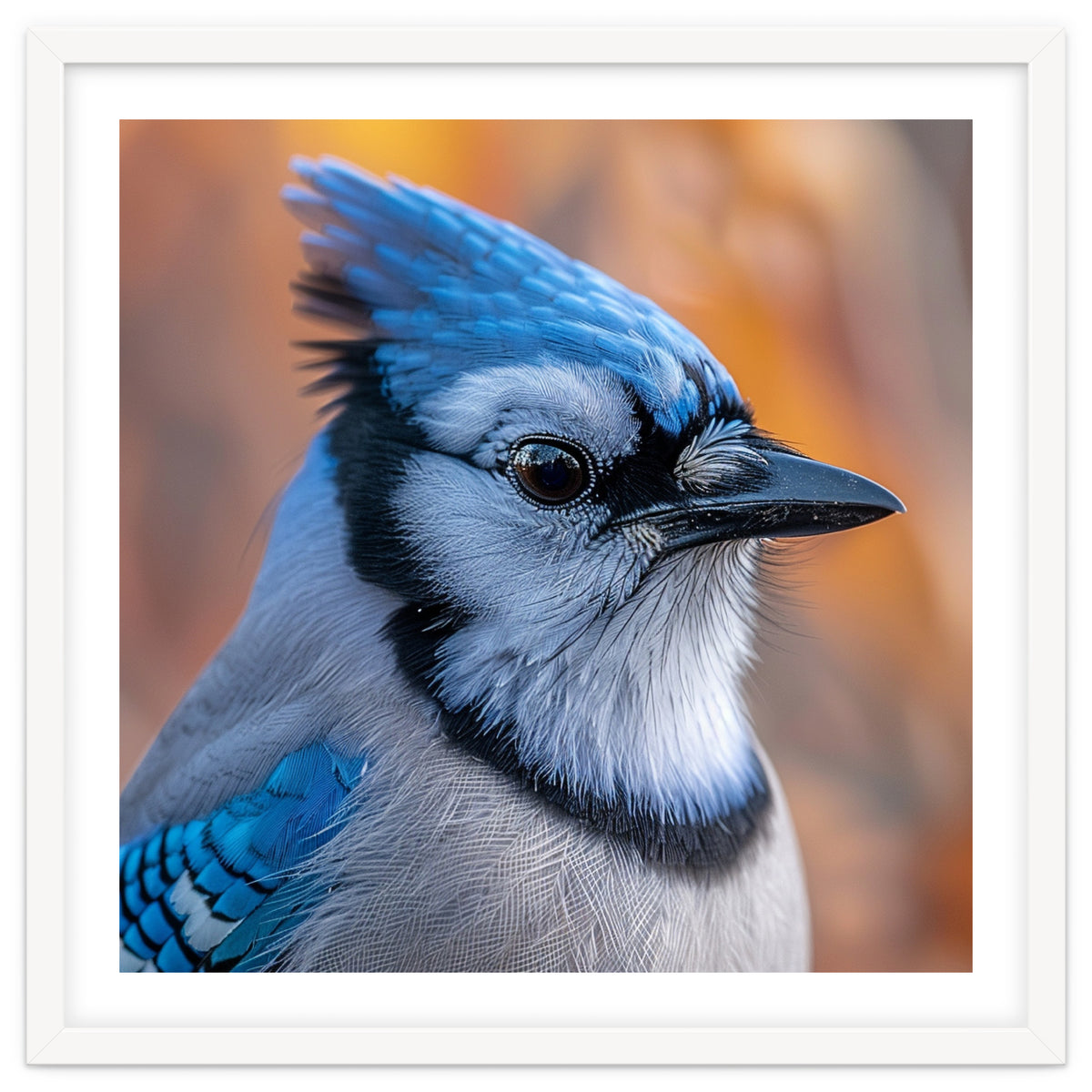Blue Jay Bird Close Up Detailed Portrait