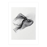 Abstract Black Flowing Fabric Wave (Print Only)