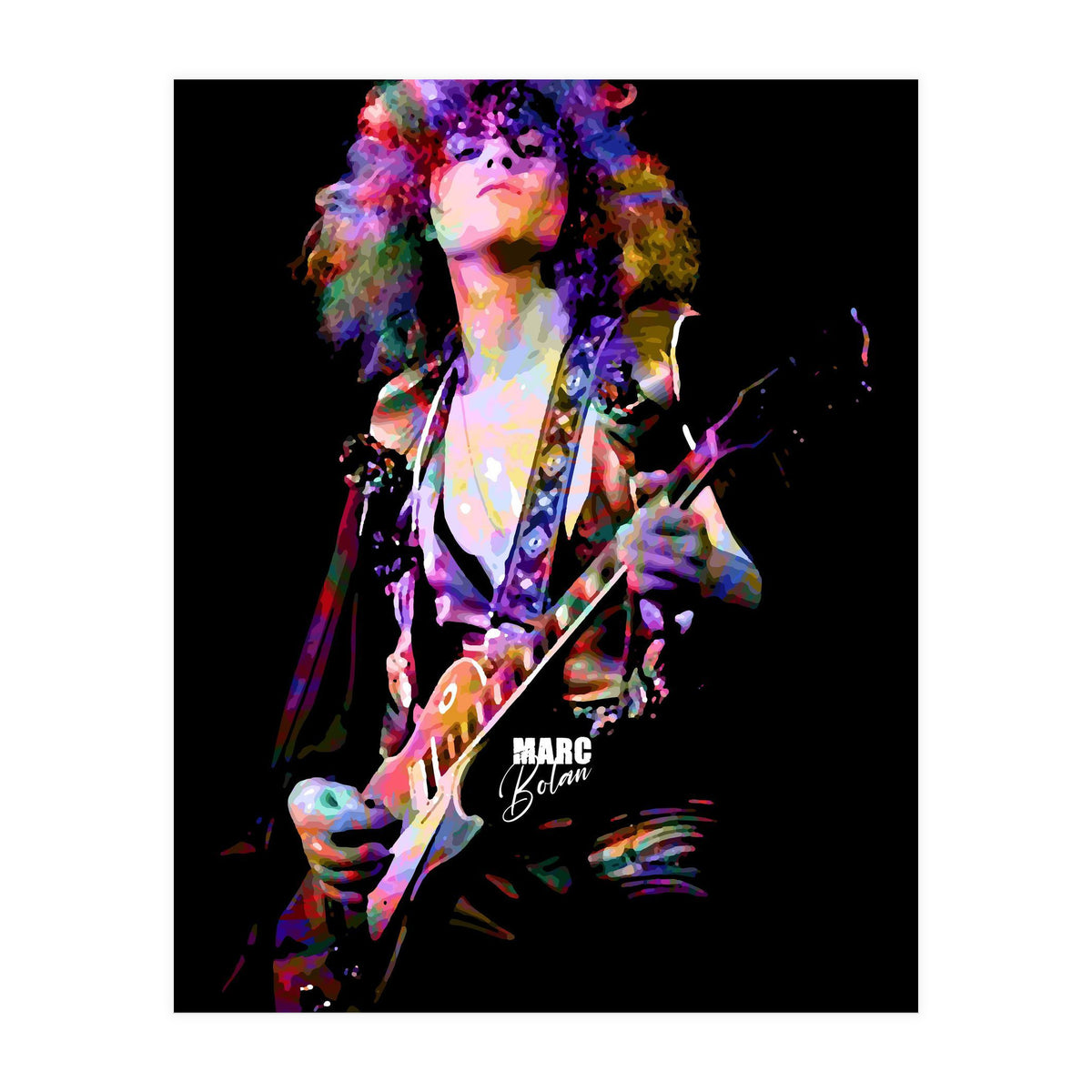 Marc Bolan Musician Legend in Colorful (Print Only)