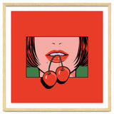 Pop Art Cherry Bold Lips With A Classic Design thumbnail