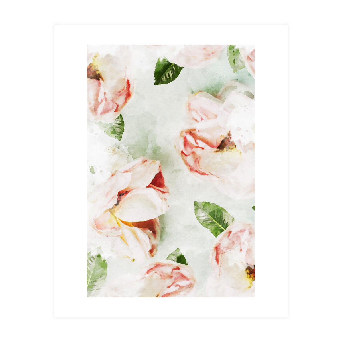 Roses & Foliage Watercolor (Print Only)