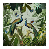 Vintage Exotic Asian Peacocks In Tropical Jungle Landscape (Print Only) thumbnail