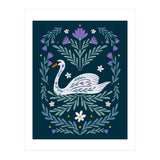 Swan Purple And Teal (Print Only) thumbnail