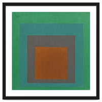 JOSEF ALBERS - HOMAGE TO THE SQUARE GREY BROWN GREEN