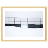 The entrance gate of the snow-covered baseball field thumbnail