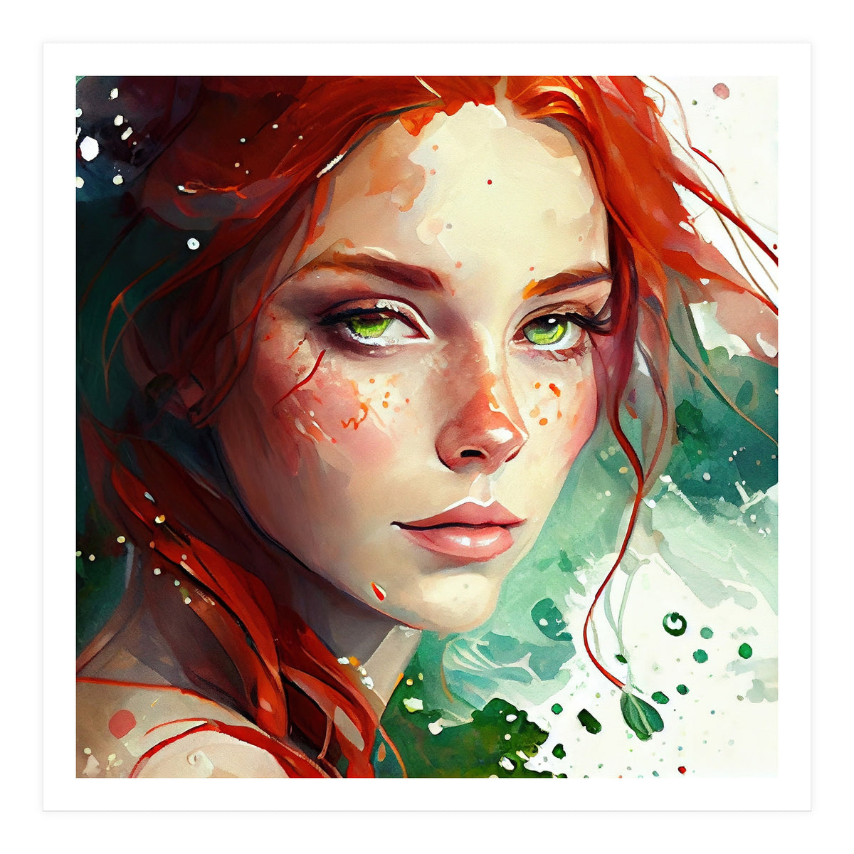 Watercolor Little Mermaid (Print Only)