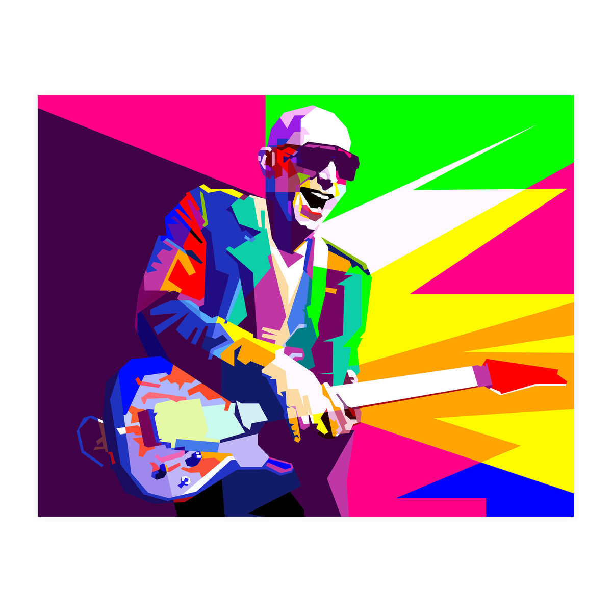 Joe Satriani Rock Guitar Instrumental Pop Art WPAP   (Print Only)