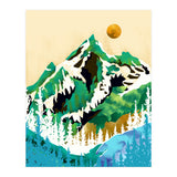 Grass Is Greener Wherever It Is Loved Positivity Nature Landscape Snow, Winter Mountains Painting Forest, Wild Travel Adventure (Print Only) thumbnail