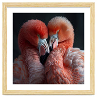 Two Flamingos Together Showing Affection