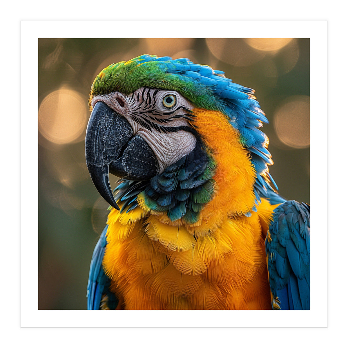 Blue And Gold Macaw Portrait Close Up (Print Only)